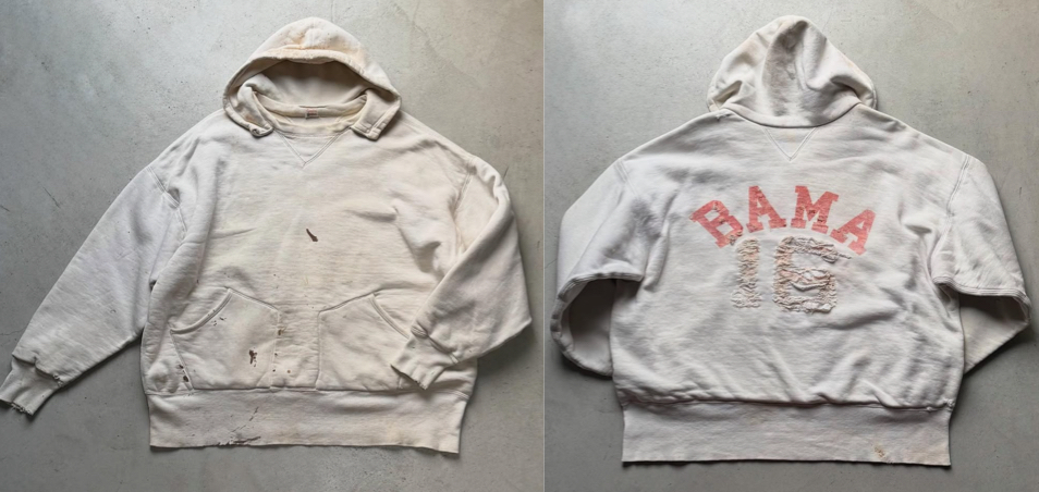 CHAMPION（チャンピオン）ホワイトのダメージパーカー