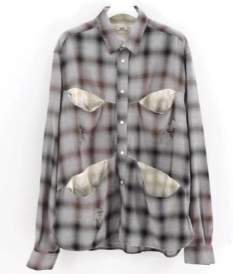 KHOKI（コッキ）グレーのチェック柄シャツ