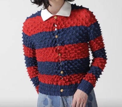 MASU（エムエーエスユー）レッドxブルーのスパイキーボーダーシャツ
