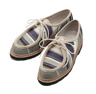 Paraboot（パラブーツ）グレーxネイビーのボーダーシューズ