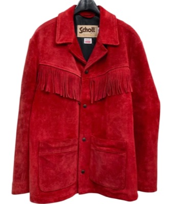 Schott（ショット）×Supreme（シュプリーム）赤いフリンジジャケット
