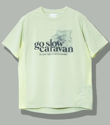 go slow caravan（ゴースローキャラバン）ミントグリーンのロゴTシャツ
