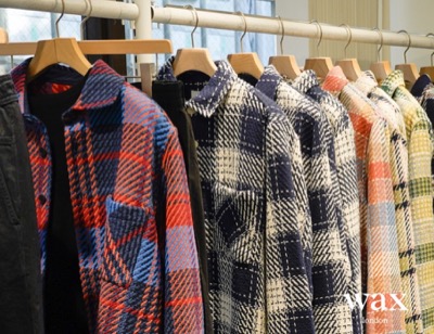 wax londonレッド×ブルーのシャツジャケット