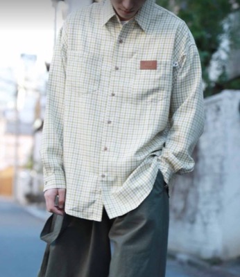 HOOK（フック）イエローのチェック柄シャツ