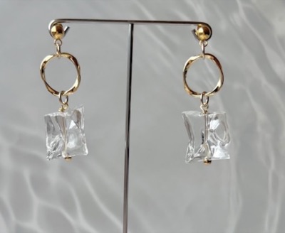 Handmade Accessory MUフープ&クリアピアス