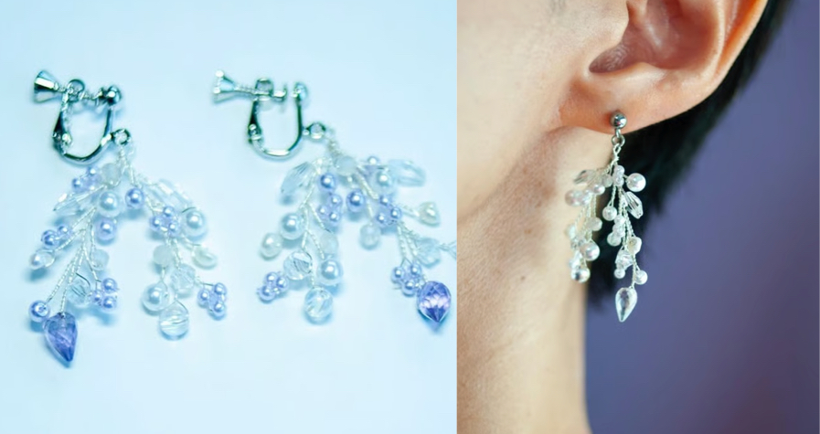 TROP（トロップ）シルバーxアメジストのイヤリング
