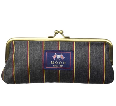 丸眞 ペンケース イギリス MOON H7.5×W18cm ブレザーストライプ グレー 英国 MOON社 生地使用