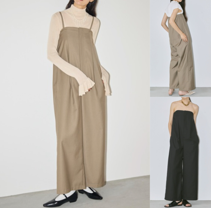 Libra Cueベージュのサロペット