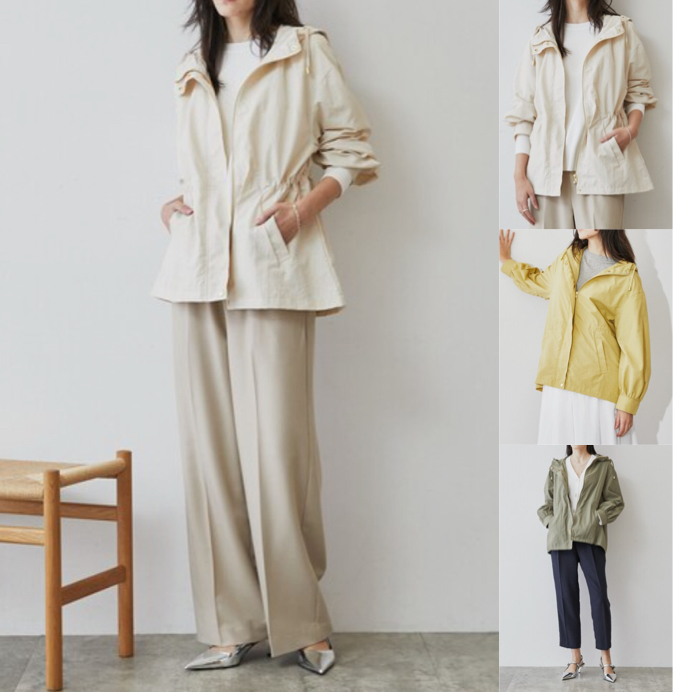 
cloencベージュのパーカーブルゾン