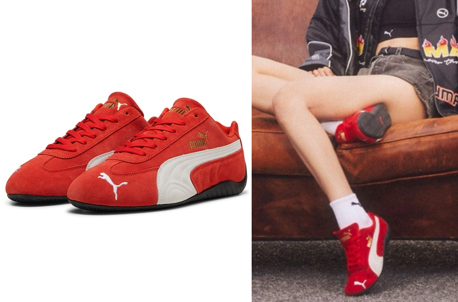 PUMAレッドのスニーカー