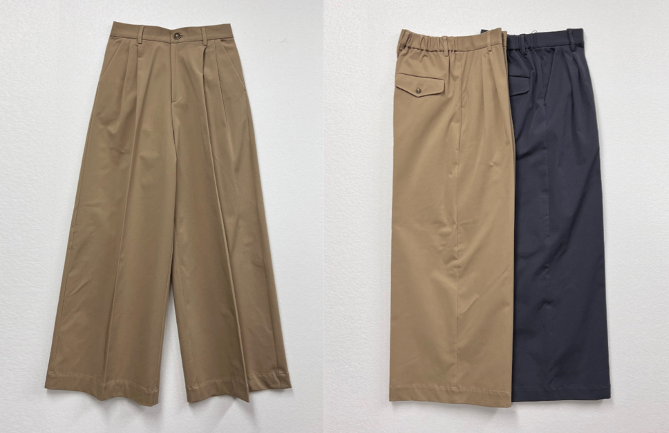 flyingcrossベージュのワイドパンツ
