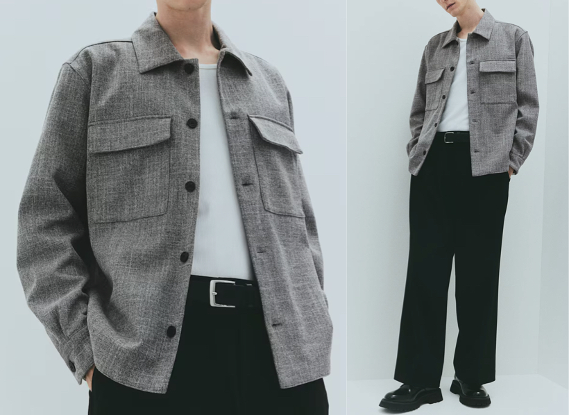 H＆Mグレーのシャツジャケット