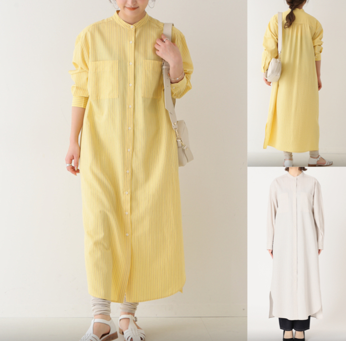 SLOBE IENAイエローのシャツワンピース