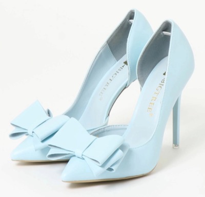 Jasmine Grandiflorum（ジャスミングランディフローラム）サックスブルーのヒールパンプス