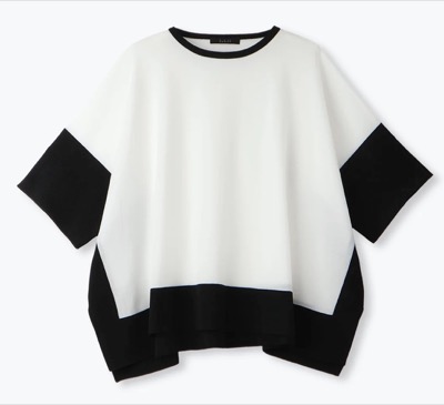 lelill（レリル）白黒のバイカラーケープニット