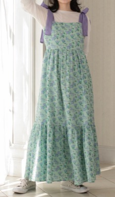 cathkidston（キャス キッドソン）グリーンのリボンワンピース