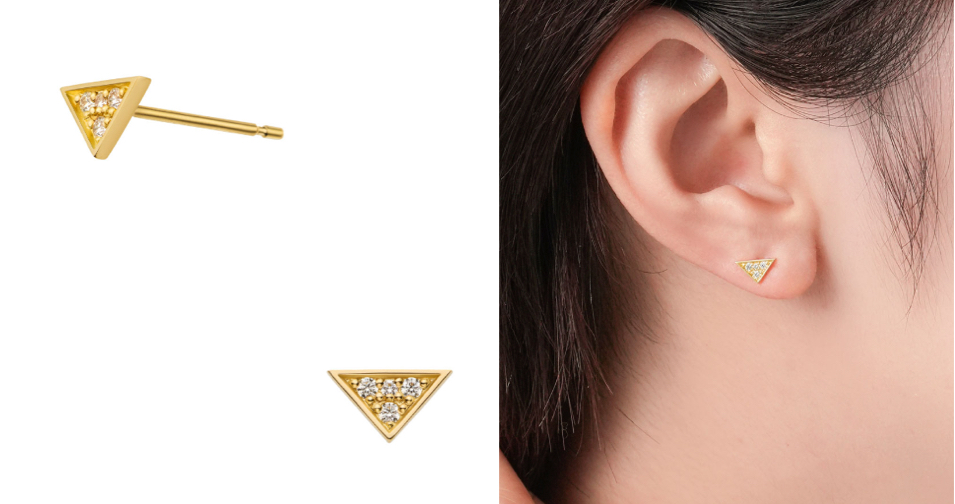 Vendome Aoyama（ヴァンドーム青山）イエローゴールドのトライアングルピアス