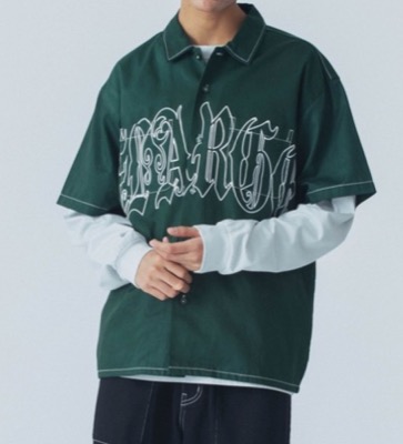 XLARGE（エックスラージ）グリーンのロゴ半袖シャツ