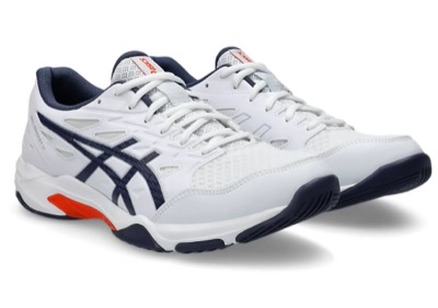 asics（アシックス）ホワイトxネイビーのバレーボールシューズ