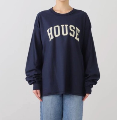JOURNAL STANDARD L'ESSAGE（ジャーナルスタンダード レサージュ）ネイビーのロゴカットソー