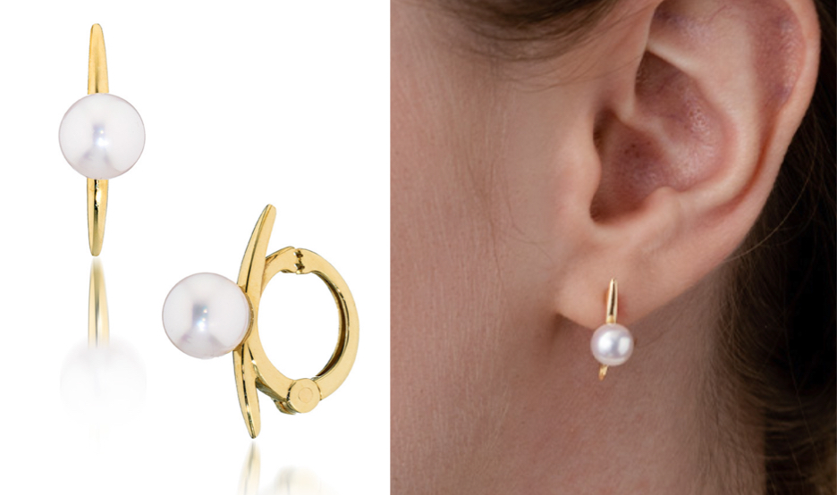 STAR JEWELRY（スタージュエリー）ゴールドxパールのクリップイヤリング