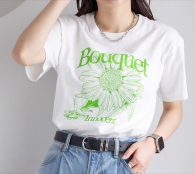 RAGEBLUE（レイジブルー）ホワイトxミントグリーンのプリントTシャツ
