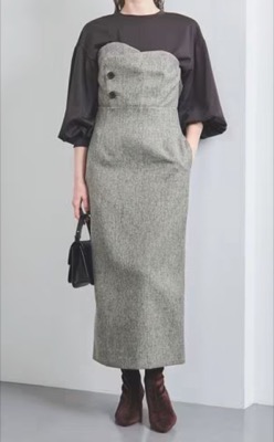 UNITED ARROWS（ユナイテッドアローズ）グレーのビスチェワンピース