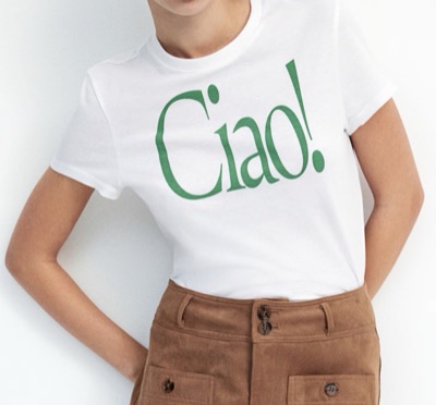 H&M（エイチアンドエム）ホワイトのロゴTシャツ