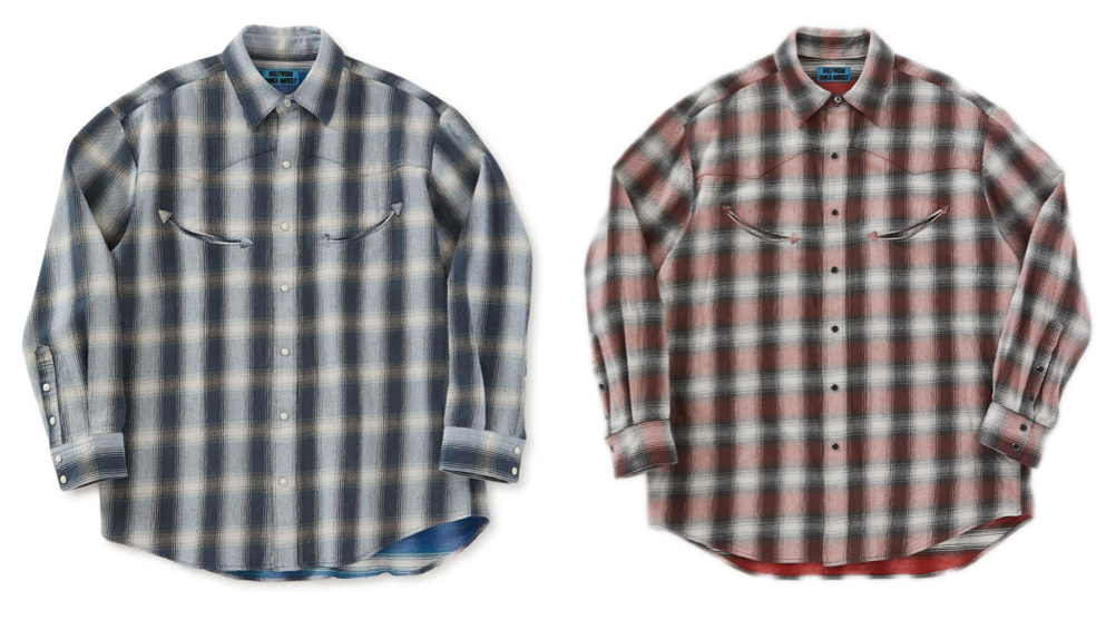 HOLLYWOOD RANCH MARKET（ハリウッドランチマーケット）グレーのグラデーションチェック柄シャツ