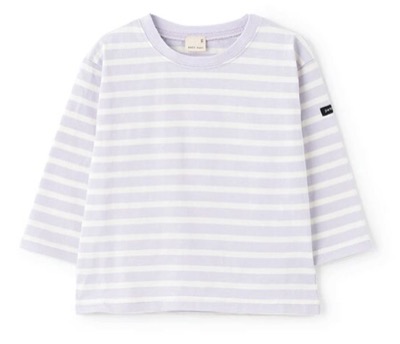 petit main（プティマイン）パープルのボーダーTシャツ