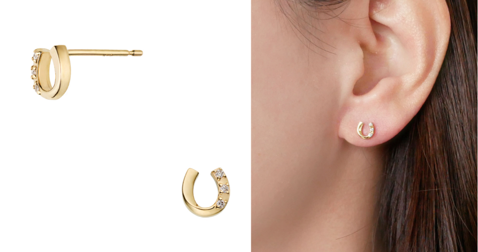 Vendome Aoyama（ヴァンドーム青山）ゴールドxダイヤのホースシューピアス