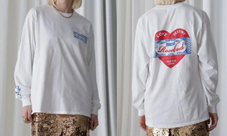 ROSE BUD（ローズバッド）ホワイトのプリントTシャツ