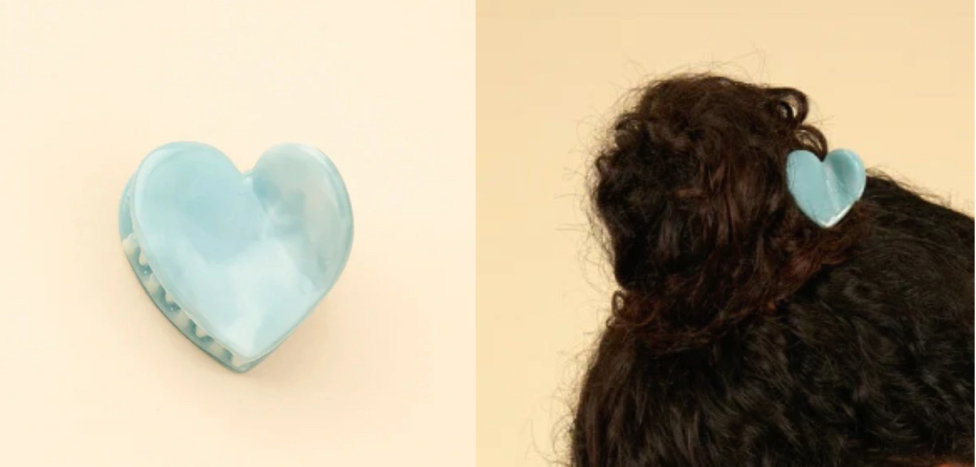 coucousuzette（ククシュゼット）ハート型のヘアクリップ（ホワイト）