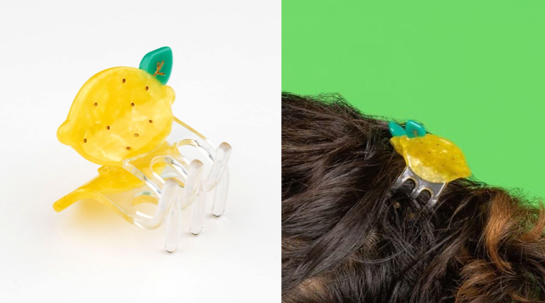 Coucou Suzetteレモン柄のヘアクリップ