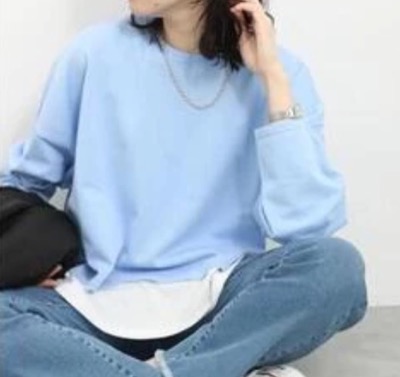 Samansa Mos2 blue（サマンサモスモス ブルー）ライトブルーのニット