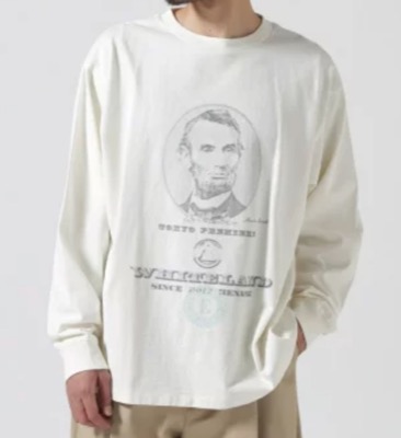 LHP（エルエイチピー）ホワイトのプリントTシャツ