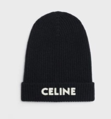 CELINE（セリーヌ）ブラックのロゴニット帽