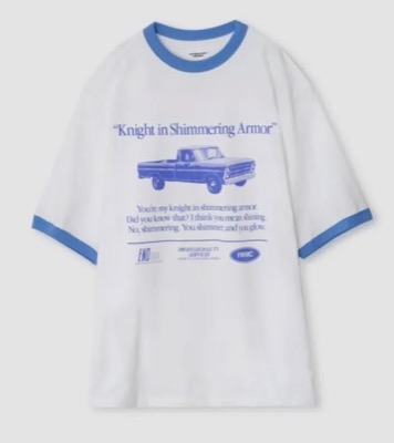 JANE SMITH（ジェーンスミス）ホワイトxブルーのプリントTシャツ