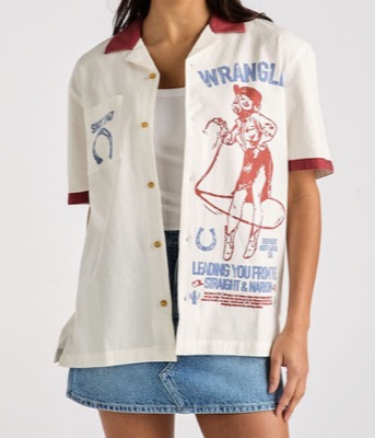 Wrangler（ラングラー）ホワイトのプリントシャツ
