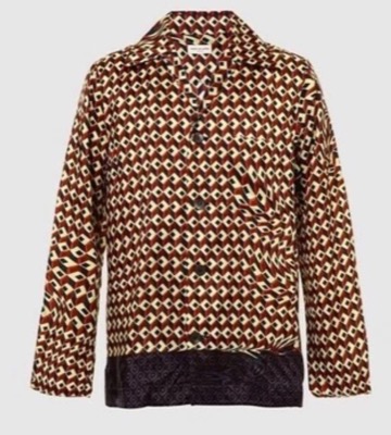 Dries Van Noten（ドリスヴァンノッテン）ブラウンのグラフィックデザインシャツ
