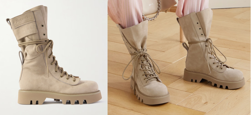 JW Anderson（ジェイダブリューアンダーソン）ベージュのスエードコンバットブーツ