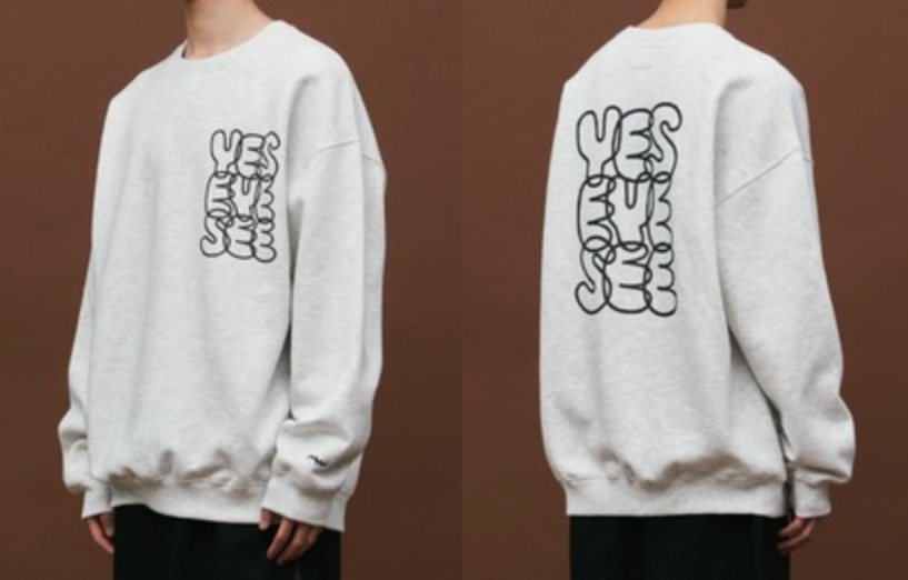 YESEYESEE（イエスアイシー）グレーのロゴスウェット