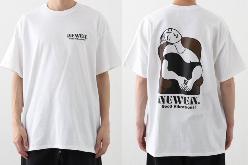 WISM（ウィズム）ホワイトのバックプリントTシャツ