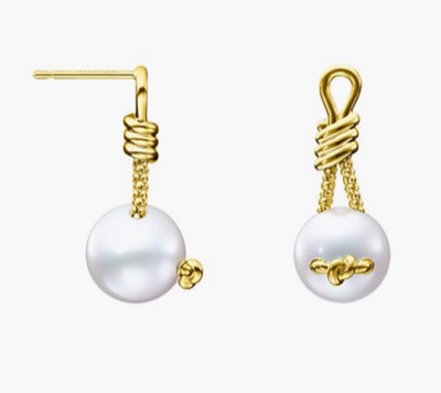 TASAKI（タサキ）ゴールドxパールのノックデザインイヤリング