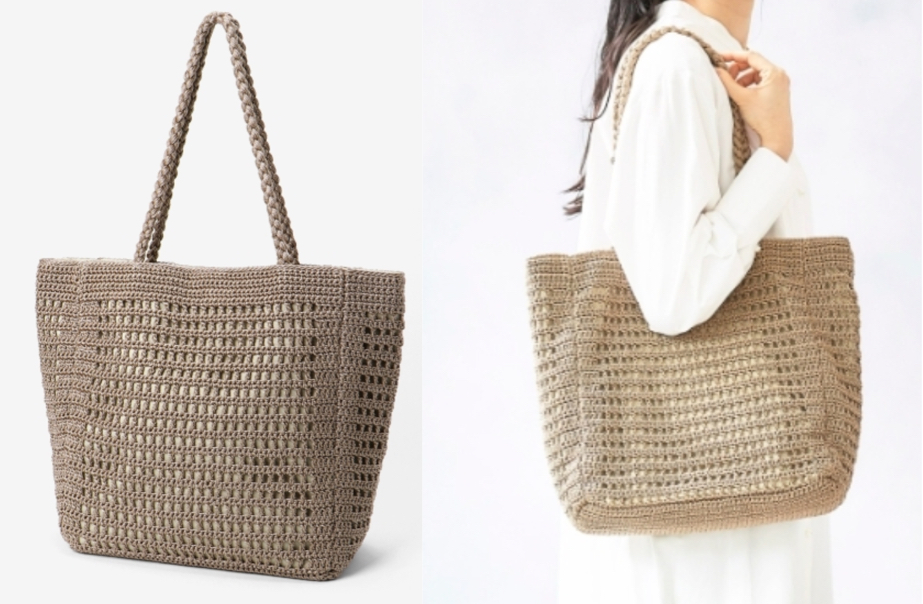 le. coeur blanc（ルクールブラン）ベージュのニットトートバッグ