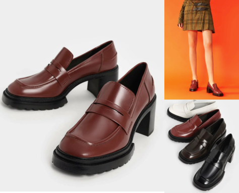 CHARLES&KEITH ベニーローファーパン プスCHARLES&KEITH ベニーローファーパン プスレッドのローファー