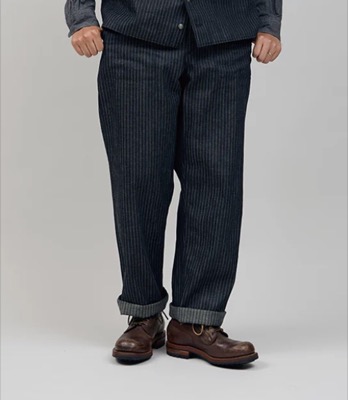 NIGEL CABOURN（ナイジェルケーボン）ボーダーデニムパンツ