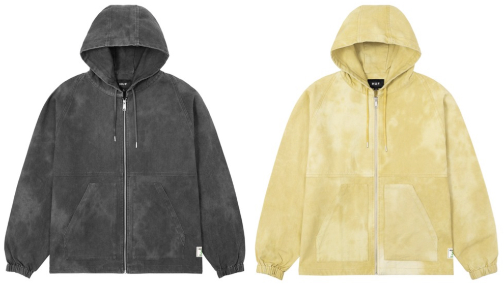 HUF（ハフ）ブルーのタイダイ柄ジップパーカー