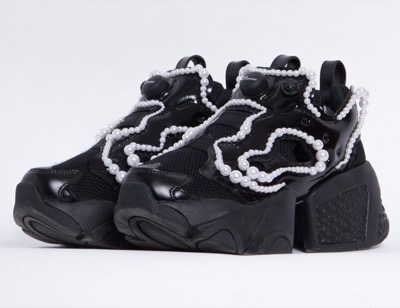 Reebok（リーボック）x noir kei ninomiya（ノワール ケイ ニノミヤ）ブラックxパールのスニーカー