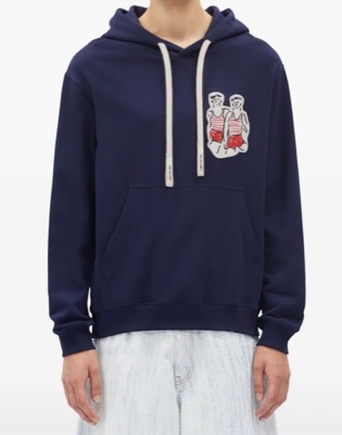 MSGM（エムエスジーエム）ネイビーのパッチディテールパーカー